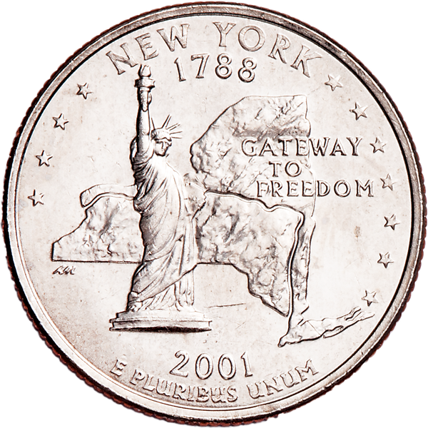 2001 P New York Statehood Washington Commemorative Quarter