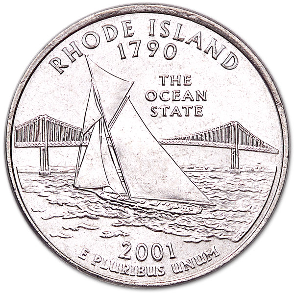 2001 P Rhode Island Statehood Washington Commemorative Quarter