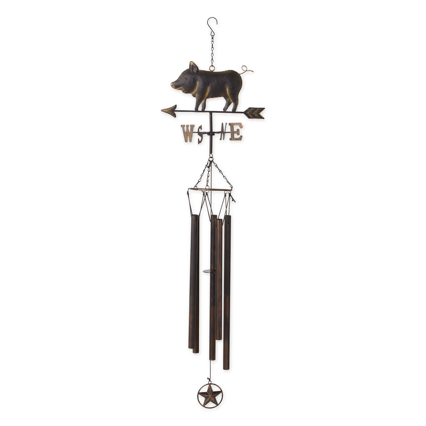 WEATHERVANE WIND CHIME - IRON PIG