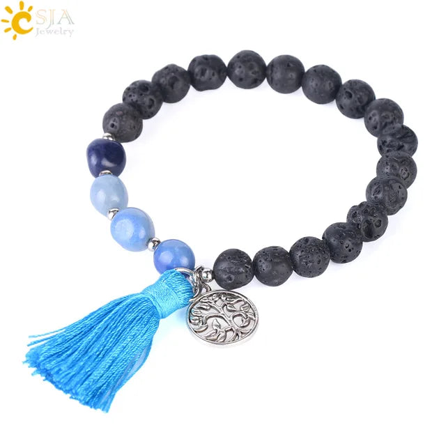 Chakras Healing Bracelet 8mm Yoga Meditation Natural Stone Beaded Bracelets Real Crystal Quartz Women Hand Jewelery