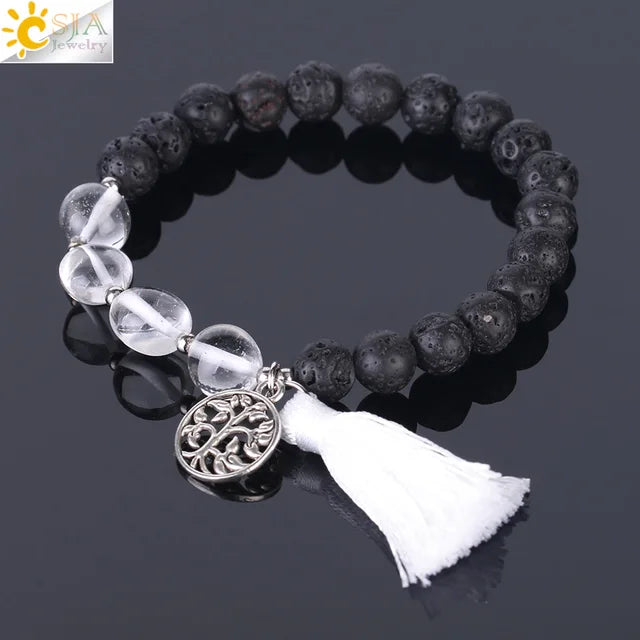 Chakras Healing Bracelet 8mm Yoga Meditation Natural Stone Beaded Bracelets Real Crystal Quartz Women Hand Jewelery