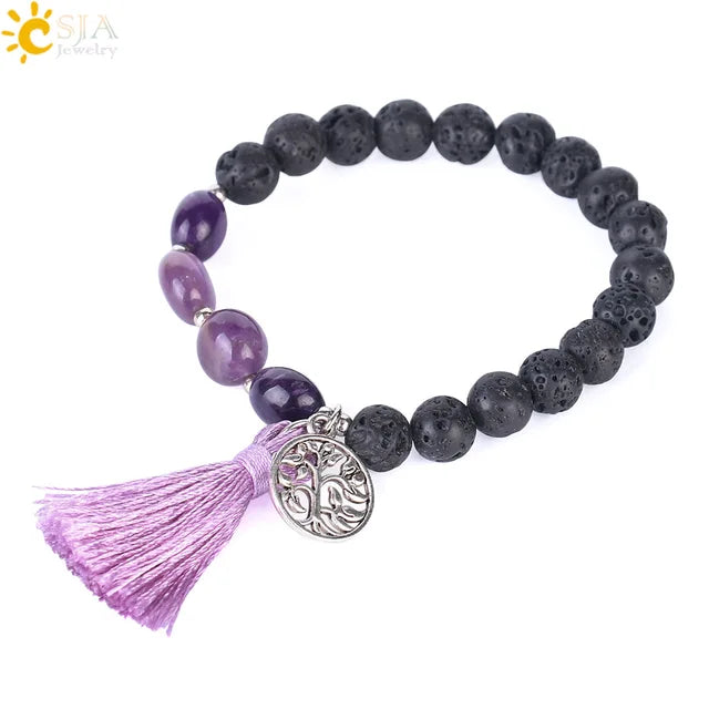 Chakras Healing Bracelet 8mm Yoga Meditation Natural Stone Beaded Bracelets Real Crystal Quartz Women Hand Jewelery