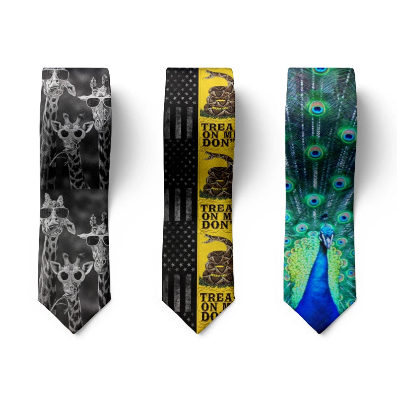 Man Tie Colorful Funny Slim Peacock Nylon Necktie Suit Men Business Wedding Leisure Neck Ties