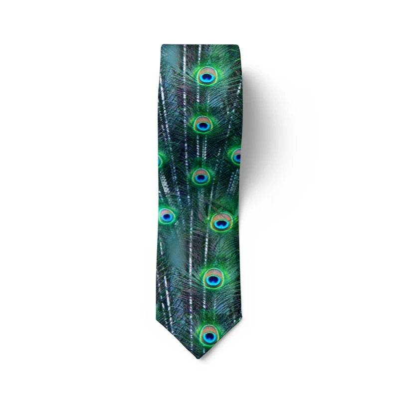 Man Tie Colorful Funny Slim Peacock Nylon Necktie Suit Men Business Wedding Leisure Neck Ties