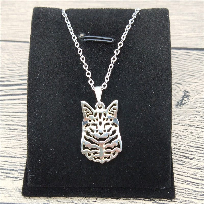 New Maine Coon Cat Necklace Trendy Style Maine Coon Cat Pendant Necklace Women Fashion Pet Cat Jewellery