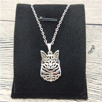 New Maine Coon Cat Necklace Trendy Style Maine Coon Cat Pendant Necklace Women Fashion Pet Cat Jewellery