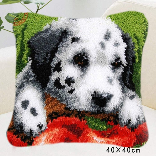 DIY Latch Hook Rug Kits Crocheting Yarn Cushion Carpet Cover Floor Mat 3D Cartoon Flower Sewing Needlework for Adults Kids Gift