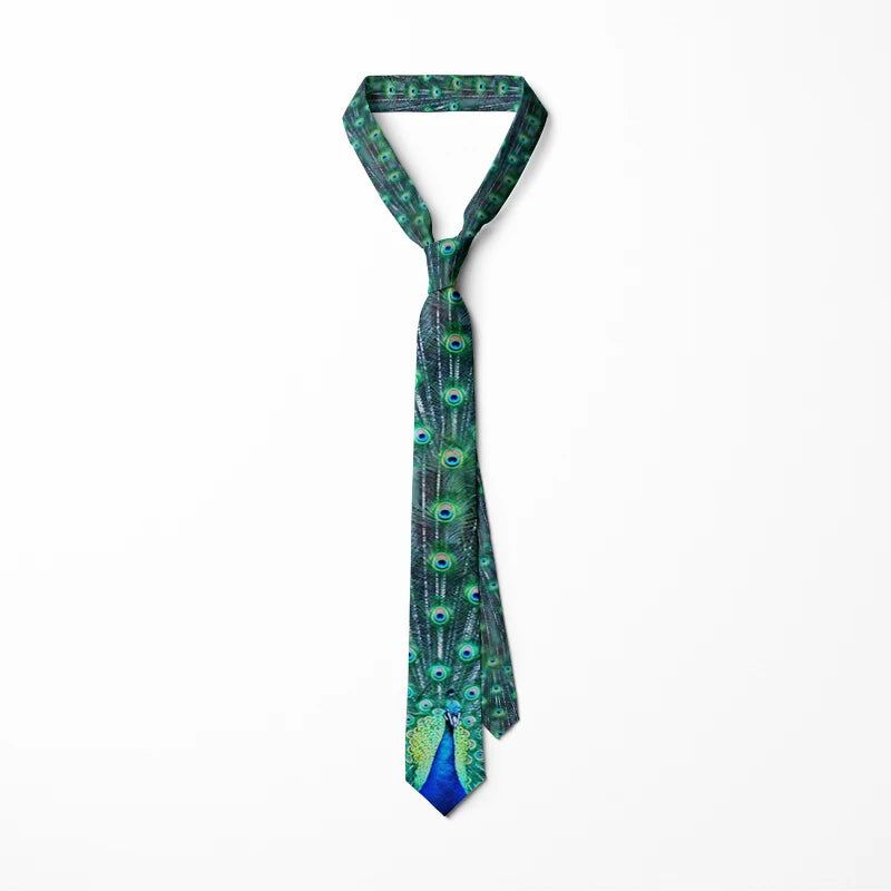 Man Tie Colorful Funny Slim Peacock Nylon Necktie Suit Men Business Wedding Leisure Neck Ties