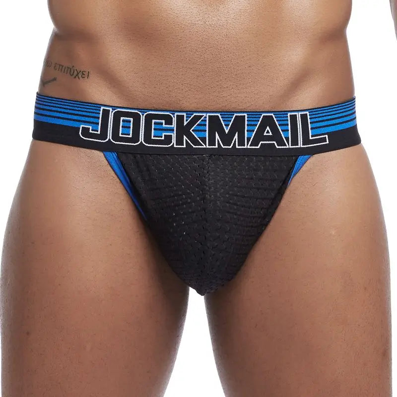 Jockmail Blue Underwear Men Underwear Jockstraps Breathable Mesh