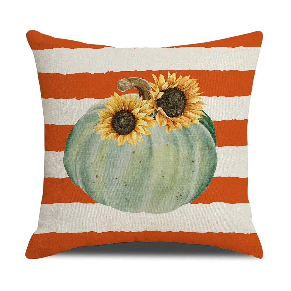 Thanksgiving Cushion Cover Autumn Holiday Decorative