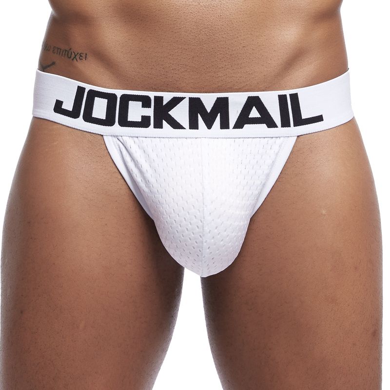 Jockmail White Underwear Men Underwear Jockstraps Breathable Mesh