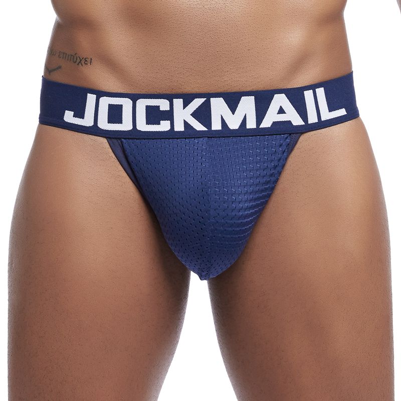 Jockmail Blue Underwear Men Underwear Jockstraps Breathable Mesh