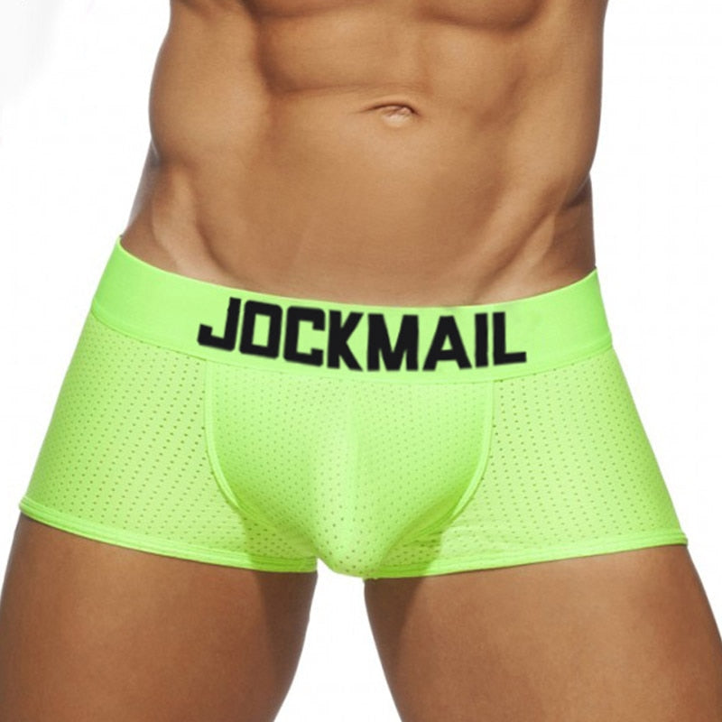 JOCKMAIL Fashion Classic Men's Underwear Sporty Breathable Mesh Boxer Briefs Sexy Transparent