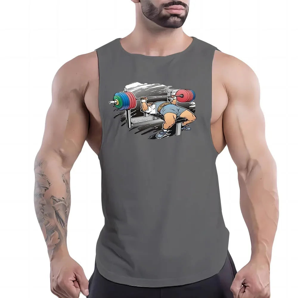 Gray Workout Tank Top Men's Shirt