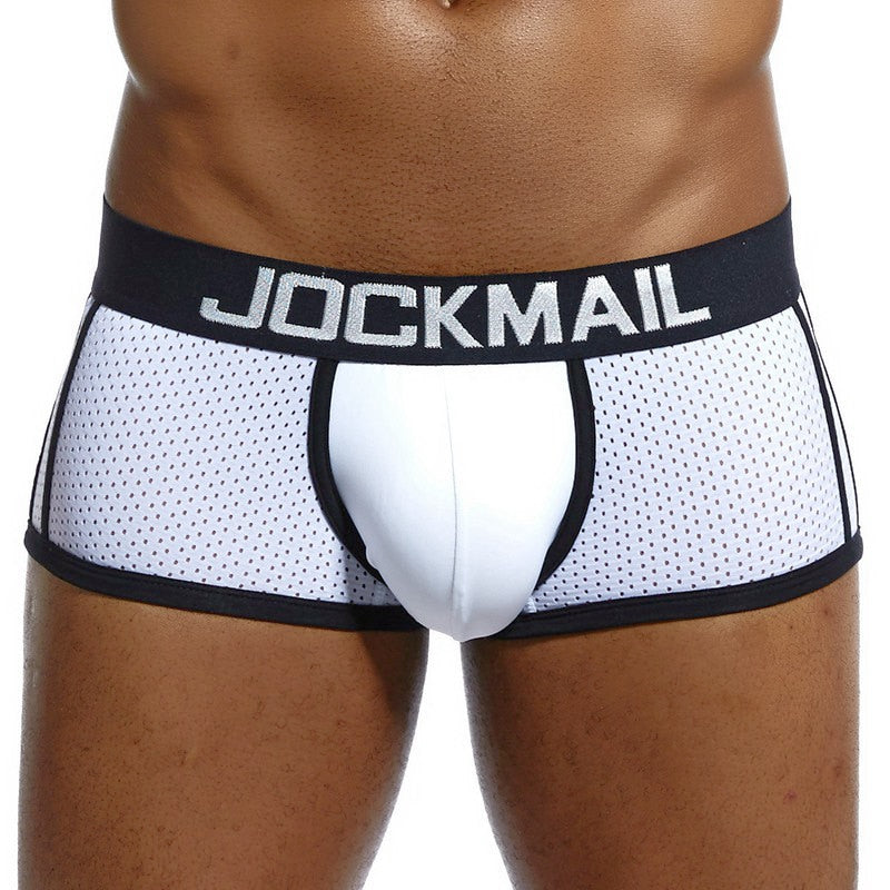 JOCKMAIL Fashion Classic Men's Underwear Sporty Breathable Mesh Boxer Briefs Sexy Transparent