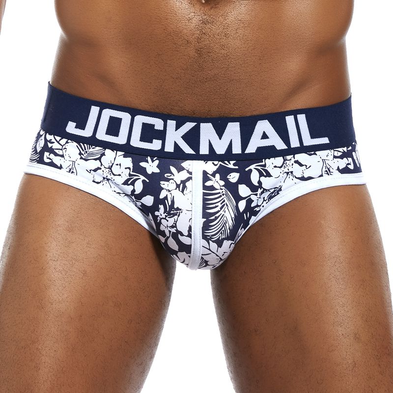 JOCKMAIL Brand Men Underwear Men's Sexy Print Briefs bulge pouch men bikini jockstrap Low waist breathable cotton gay underwear