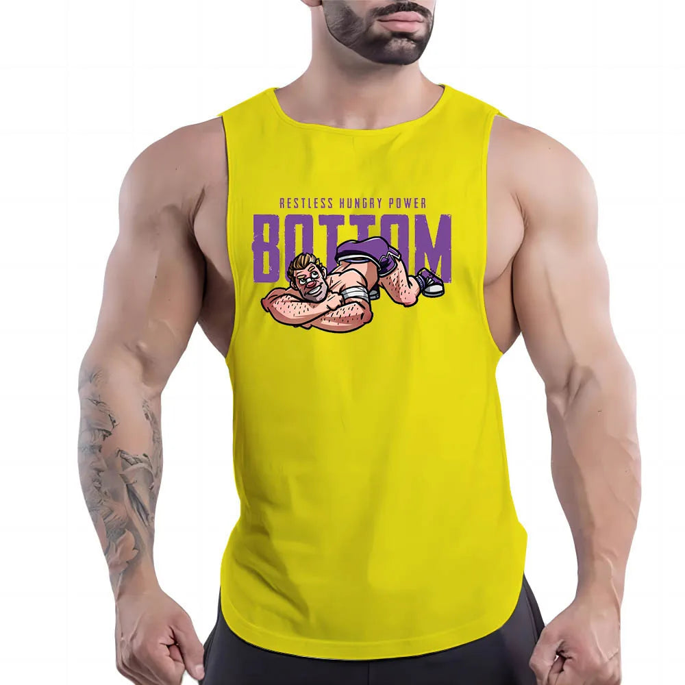 Yellow Power Bottom Tank Top Men's Shirt