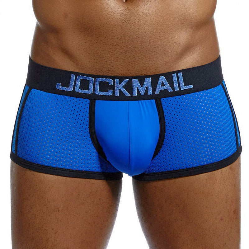 JOCKMAIL Fashion Classic Men's Underwear Sporty Breathable Mesh Boxer Briefs Sexy Transparent