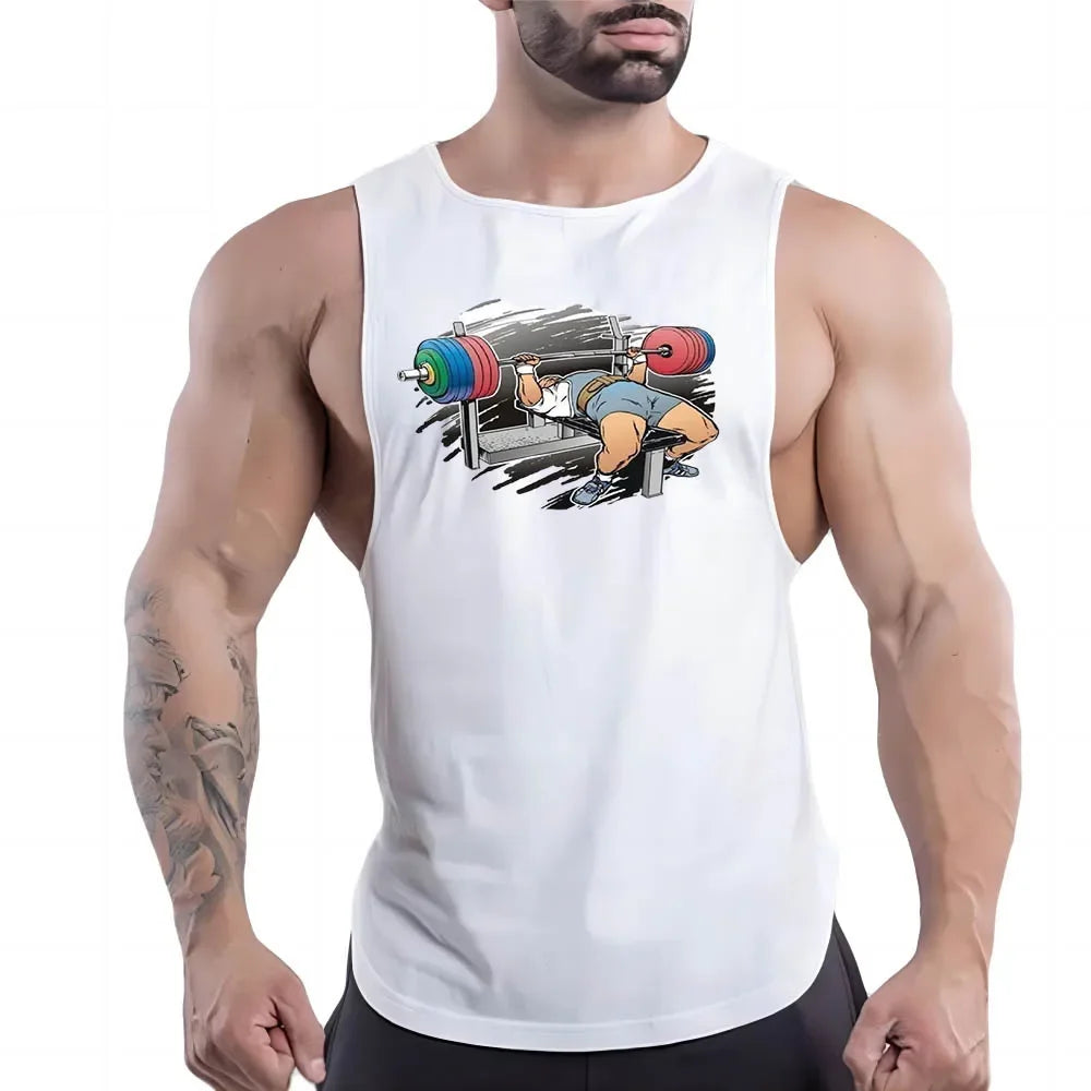 White Workout Tank Top Men's Shirt