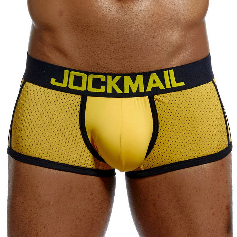 JOCKMAIL Fashion Classic Men's Underwear Sporty Breathable Mesh Boxer Briefs Sexy Transparent