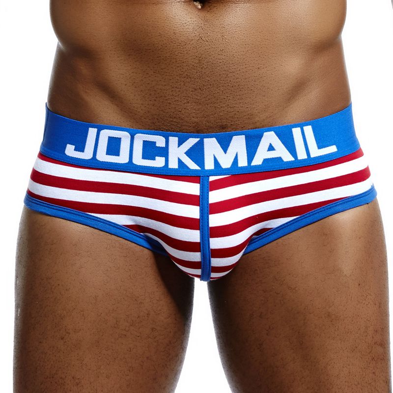 JOCKMAIL Brand Men Underwear Men's Sexy Print Briefs bulge pouch men bikini jockstrap Low waist breathable cotton gay underwear