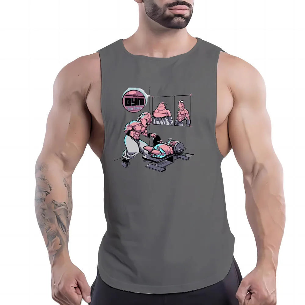 Gray Workout Gym Tank Top Men's Shirt