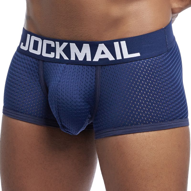 JOCKMAIL Fashion Classic Men's Underwear Sporty Breathable Mesh Boxer Briefs Sexy Transparent