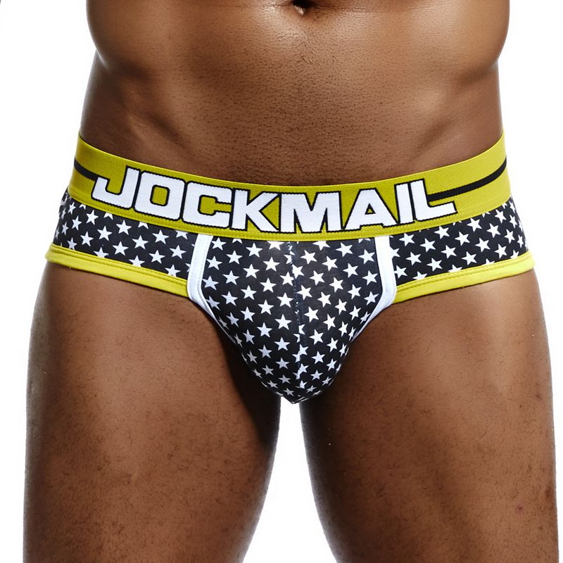 JOCKMAIL Brand Men Underwear Men's Sexy Print Briefs bulge pouch men bikini jockstrap Low waist breathable cotton gay underwear