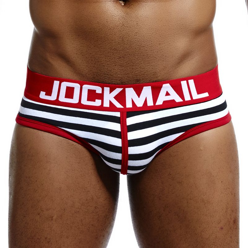 JOCKMAIL Brand Men Underwear Men's Sexy Print Briefs bulge pouch men bikini jockstrap Low waist breathable cotton gay underwear