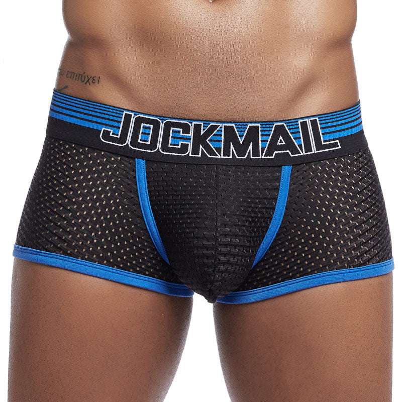 JOCKMAIL Fashion Classic Men's Underwear Sporty Breathable Mesh Boxer Briefs Sexy Transparent