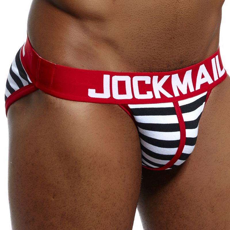 JOCKMAIL Brand Men Underwear Men's Sexy Print Briefs bulge pouch men bikini jockstrap Low waist breathable cotton gay underwear