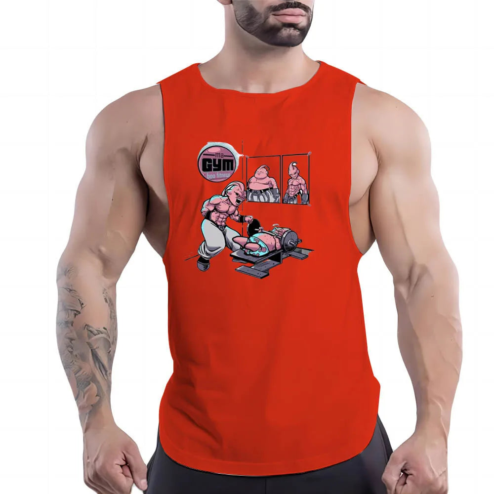 Red Workout Tank Top Men's Shirt