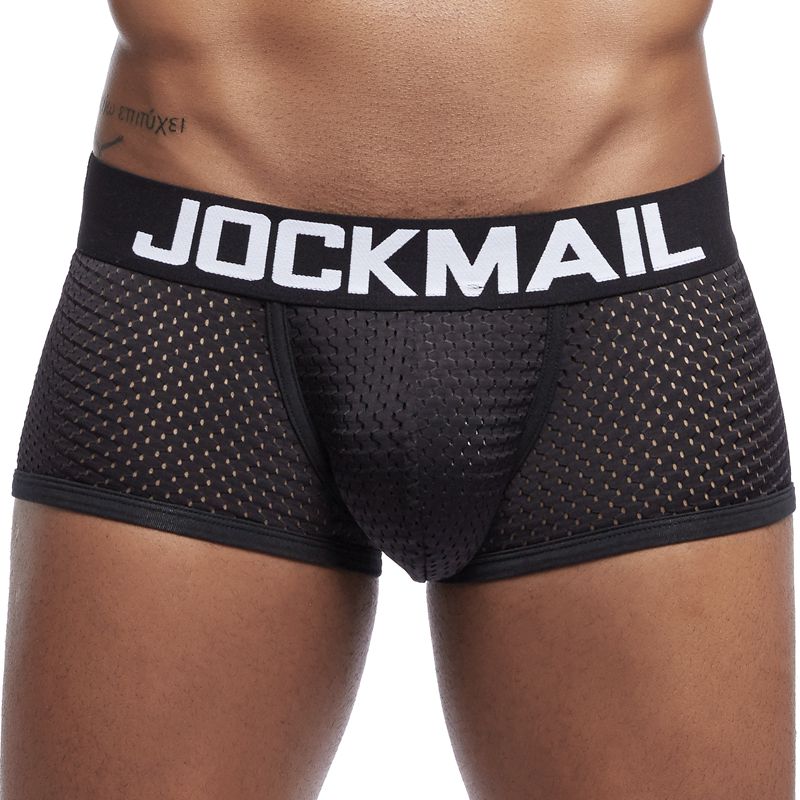 JOCKMAIL Fashion Classic Men's Underwear Sporty Breathable Mesh Boxer Briefs Sexy Transparent