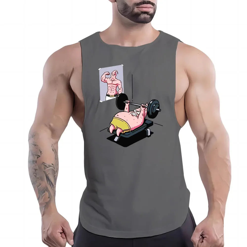 Gray Workout Tank Top Men's Shirt