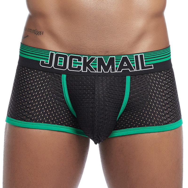 JOCKMAIL Fashion Classic Men's Underwear Sporty Breathable Mesh Boxer Briefs Sexy Transparent