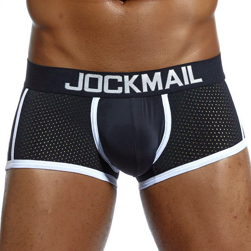 JOCKMAIL Fashion Classic Men's Underwear Sporty Breathable Mesh Boxer Briefs Sexy Transparent