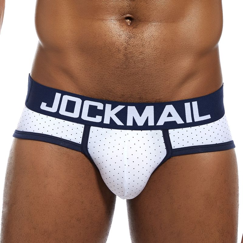 JOCKMAIL Brand Men Underwear Men's Sexy Print Briefs bulge pouch men bikini jockstrap Low waist breathable cotton gay underwear