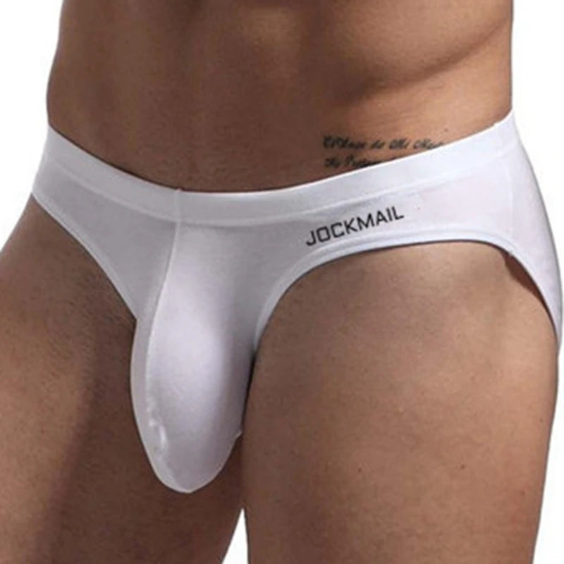 JOCKMAIL Men Underwear Sexy Big Penis Pouch Bikin Briefs Panties Underpants Cuecas Masculinas Calzoncillos Hombre Slip Gay Sissy