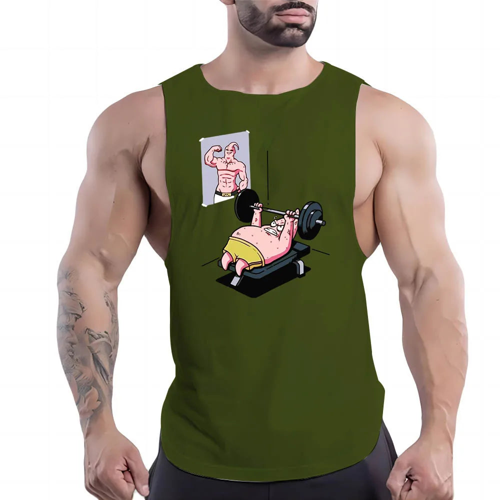 Green Workout Tank Top Men's Shirt