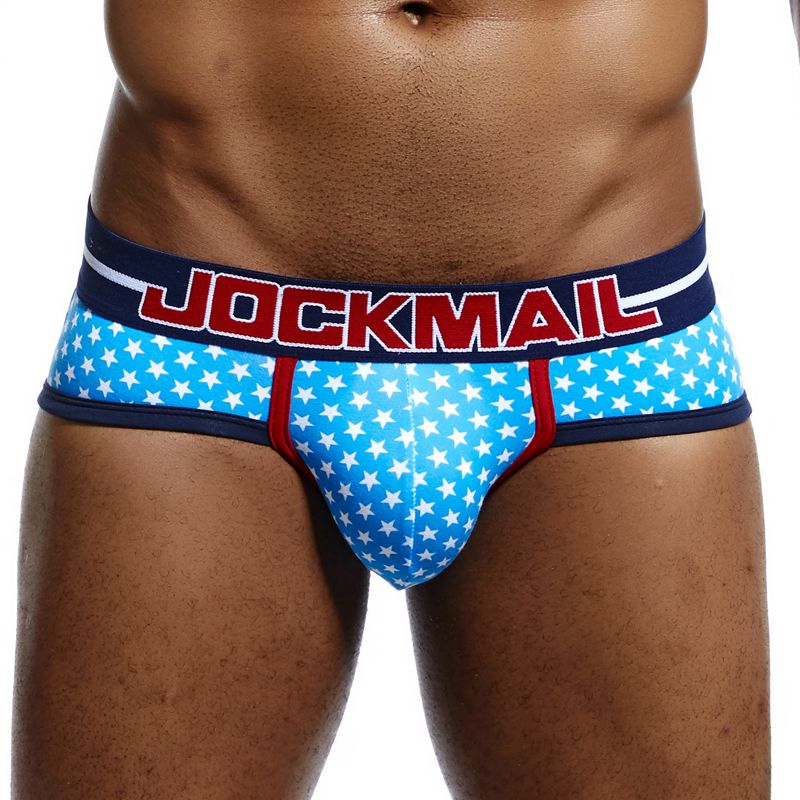 JOCKMAIL Brand Men Underwear Men's Sexy Print Briefs bulge pouch men bikini jockstrap Low waist breathable cotton gay underwear