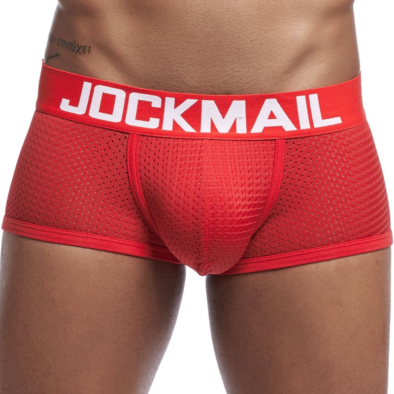 JOCKMAIL Fashion Classic Men's Underwear Sporty Breathable Mesh Boxer Briefs Sexy Transparent