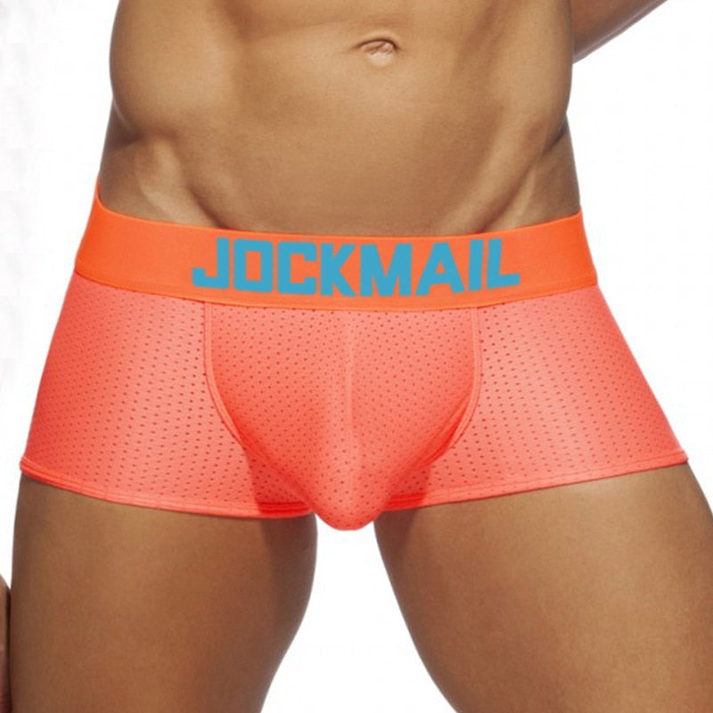 JOCKMAIL Fashion Classic Men's Underwear Sporty Breathable Mesh Boxer Briefs Sexy Transparent