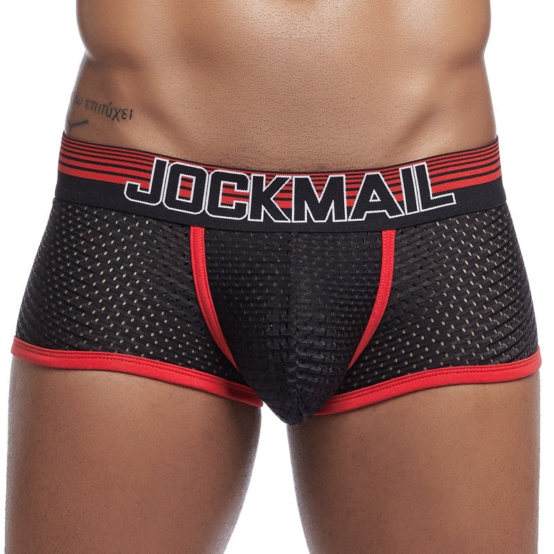 JOCKMAIL Fashion Classic Men's Underwear Sporty Breathable Mesh Boxer Briefs Sexy Transparent