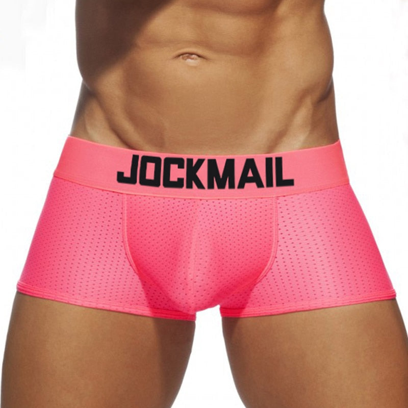 JOCKMAIL Fashion Classic Men's Underwear Sporty Breathable Mesh Boxer Briefs Sexy Transparent