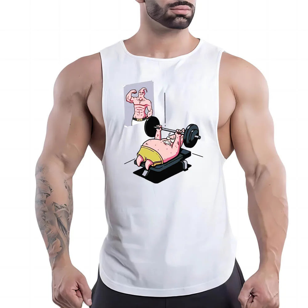 White Workout Tank Top Men's Shirt