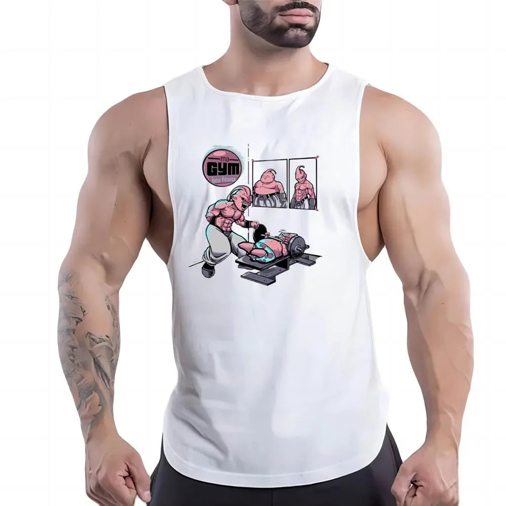 White Workout Tank Top Men's Shirt