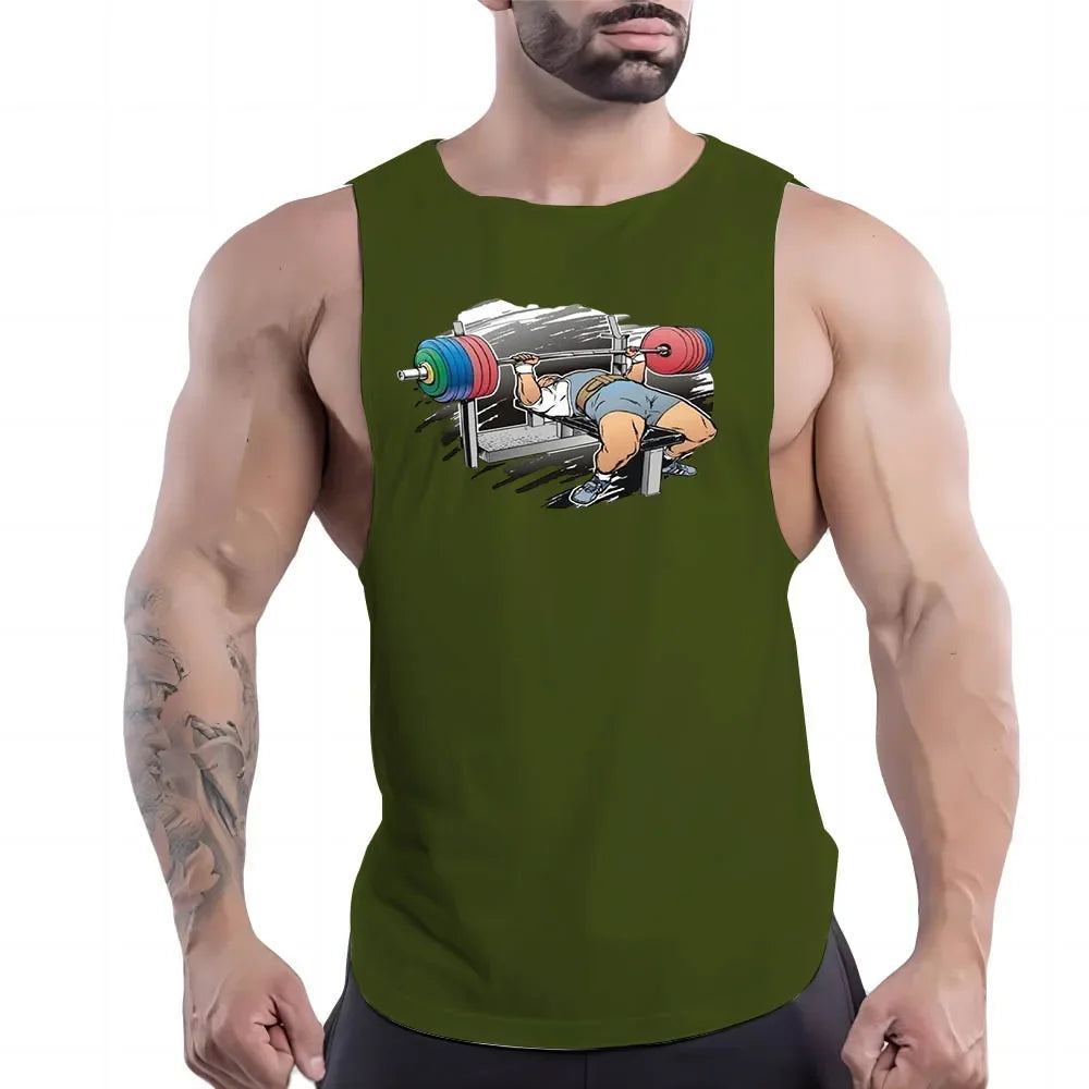 Green Gym Workout Tank Top Men's Shirt