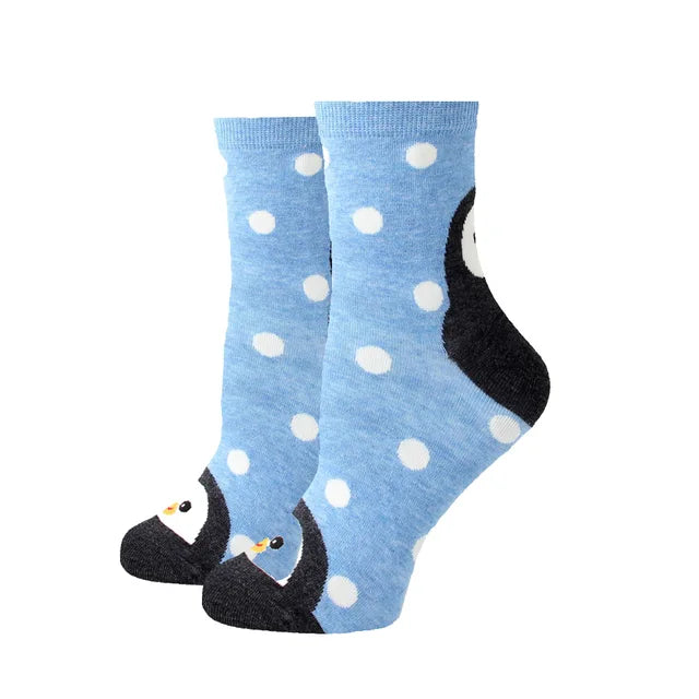 Women Socks New Funny Cute Cartoon Animal Cat Dog Parrot Novelty Harajuku Kawaii Happy Art Socks Cotton Fashion Harajuku Socks