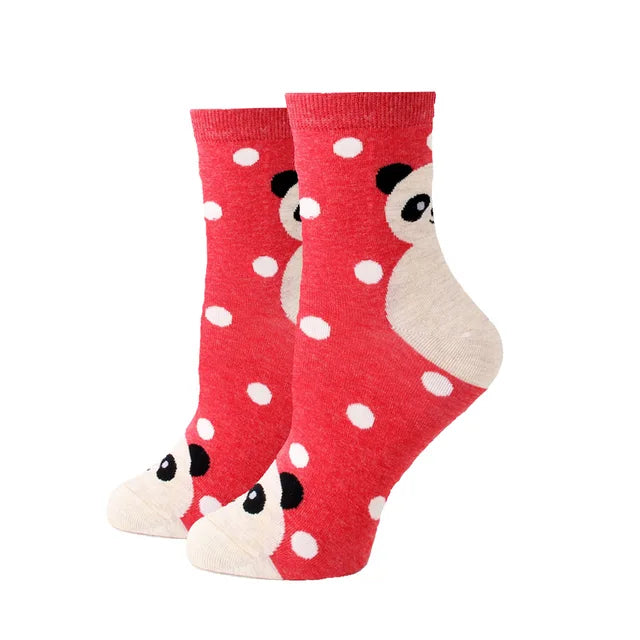 Women Socks New Funny Cute Cartoon Animal Cat Dog Parrot Novelty Harajuku Kawaii Happy Art Socks Cotton Fashion Harajuku Socks