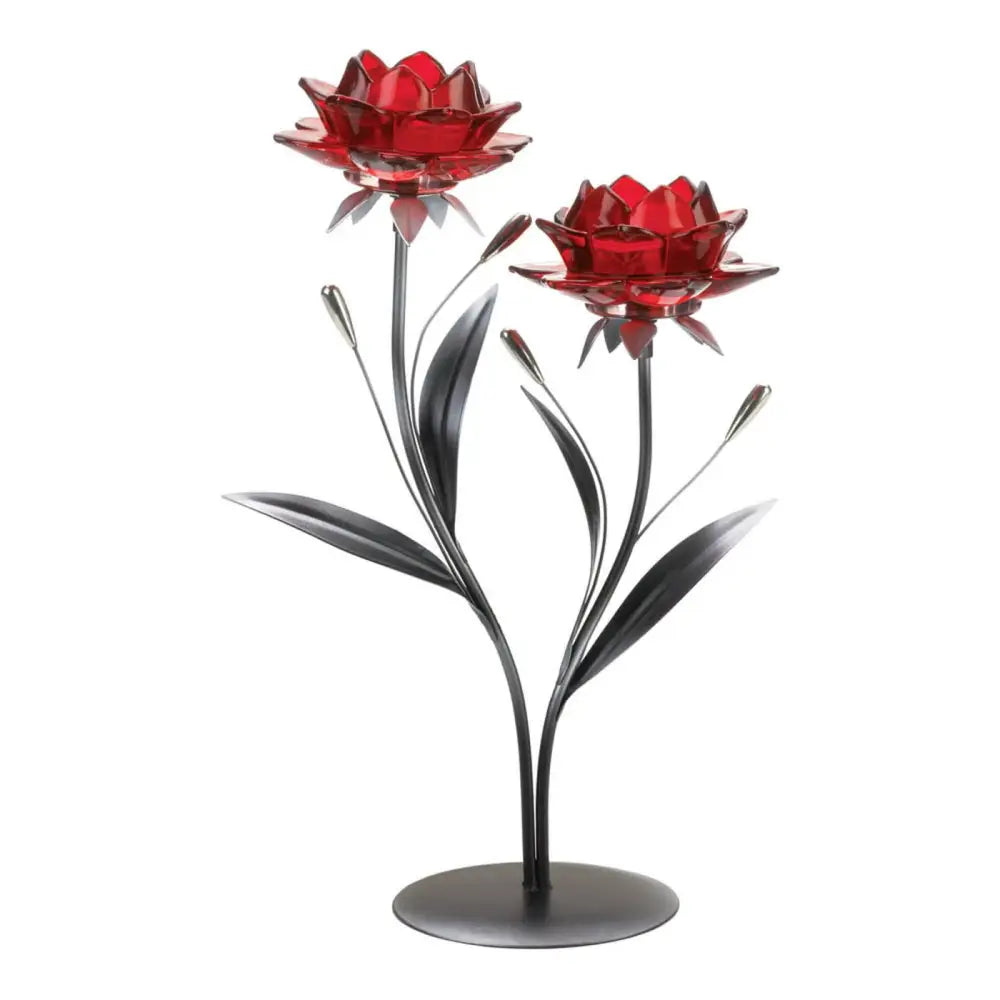 Beautiful Red Flowers Candleholder Full Catalog